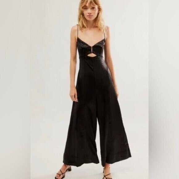 NWOT Free People Abbie Black Jumpsuit Size 0. Size 2.